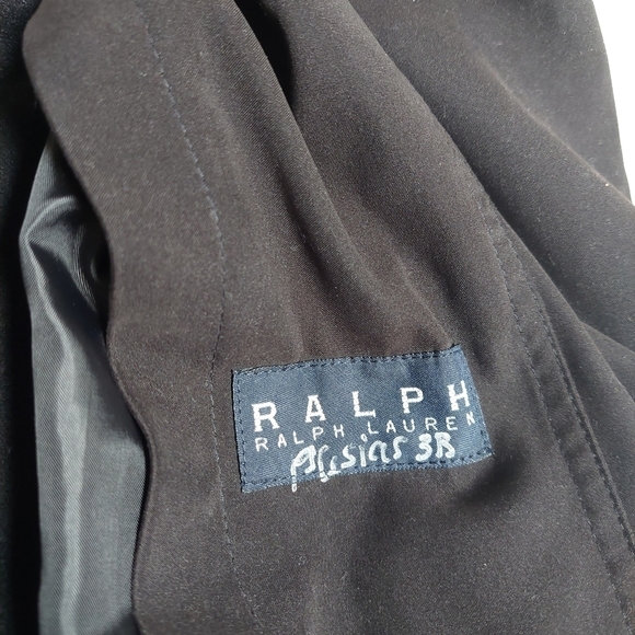 Ralph Lauren Black Trench Coat Vintage Size 44R Men Wool Liner Microfiber Soft - Picture 10 of 15
